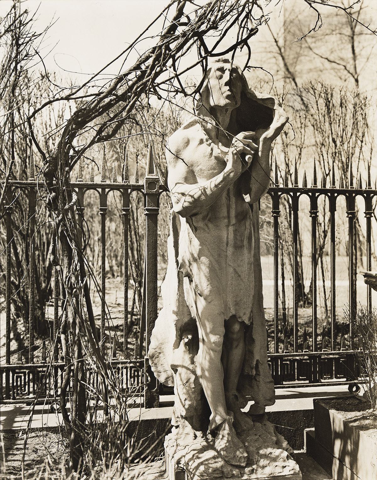BERENICE ABBOTT (1898-1991) St. Marks Church, Statue in Courtyard, East 10th Street and 2nd Avenue.